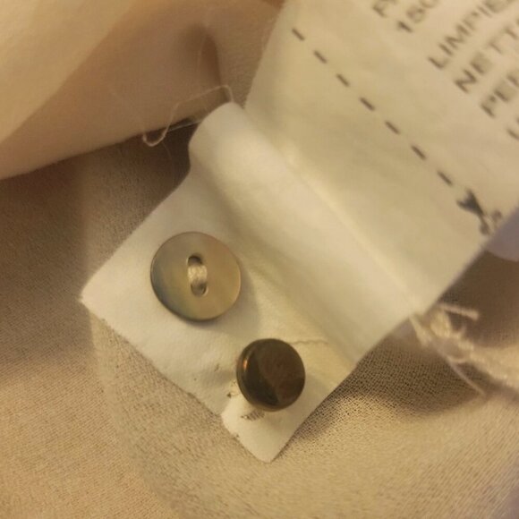 ZARA Women's Off-White Long-Sleeved Button-Down Blouse w/Braid Accent - Size S - Picture 13 of 14